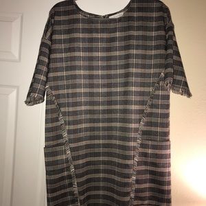 Flannel dress with pockets
